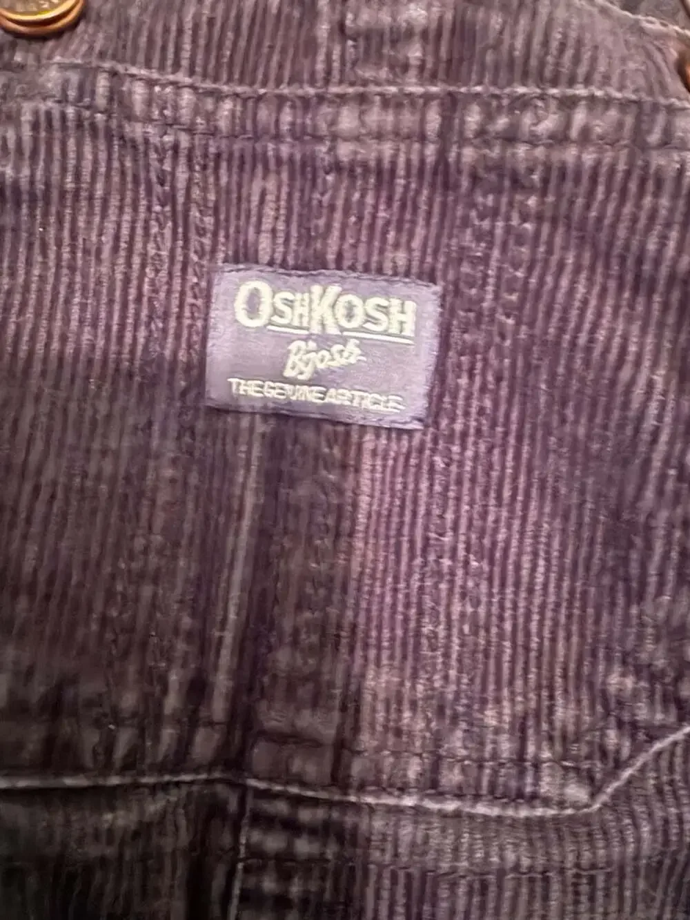 OshKosh B'gosh 18 Months Black Corduroy Vestbak Overalls with Penguin Embroidery